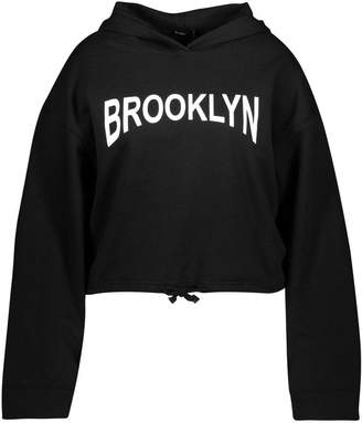 boohoo Plus Brooklyn Brushed Back Draw Cord Sweat