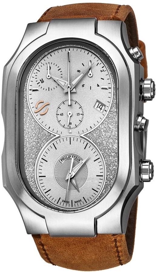 Philip Stein Teslar Men's 300SLGCASTM 'Signature' Silver Dial Beige