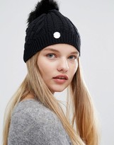 Calvin Klein - Bonnet en maille  pompon - Noir