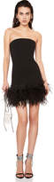 Thumbnail for your product : Saint Laurent Feather Hem Strapless Crepe Dress