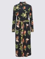 Thumbnail for your product : Marks and Spencer Floral Print Long Sleeve Shirt Midi Dress