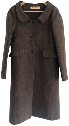 Marni Brown Tweed Coat for Women