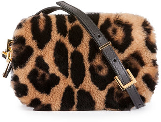 Tom Ford Leopard-Print Fur Cosmetic Case w/Crossbody Strap