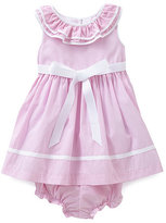 Thumbnail for your product : Laura Ashley 3-24 Months Striped Ruffle Collar Dress