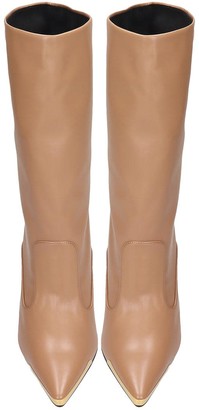 Stella McCartney High Heels Ankle Boots In Beige Faux Leather