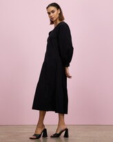 Thumbnail for your product : Topshop Women's Black Midi Dresses - Textured Poplin Chuck On