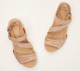 Thumbnail for your product : Earth Origins Leather Asymmetrical Strap Wedges- Kendra Karla