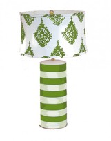 Thumbnail for your product : The Well Appointed House Dana Gibson Green and White Stripe Stacked Tole Table Lamp with Shade