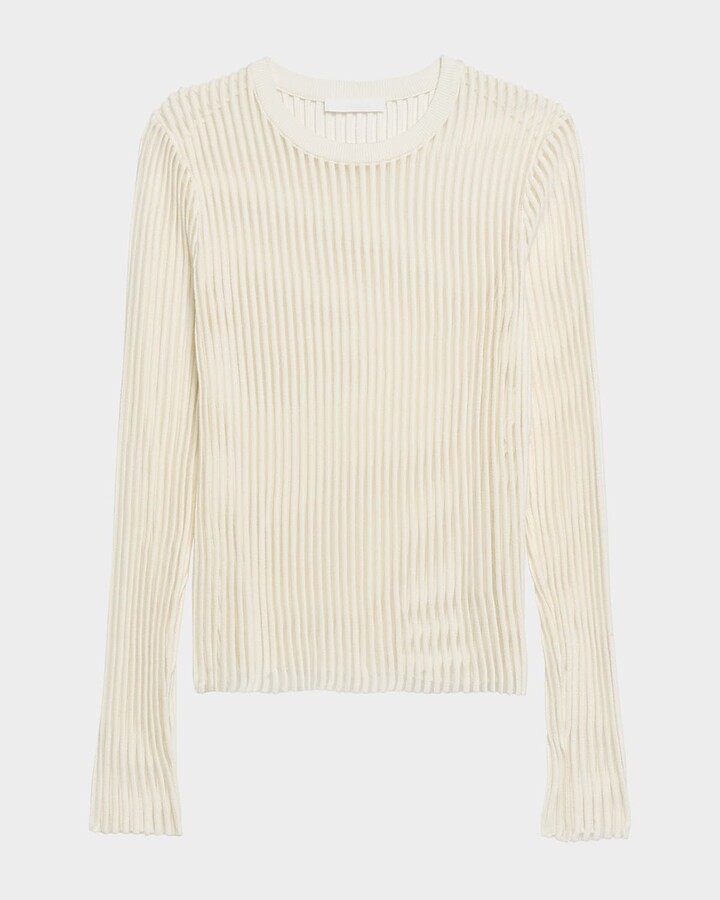 Helmut Lang Sheer Stripe Crewneck Top