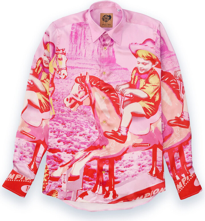 Men Pink Silk Shirt ShopStyle UK