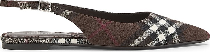 Women's Dame Check Slingback Flats - Mahogany Check - Size 5