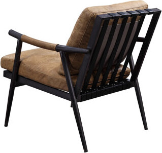 Corrigan Studio Luxury Leather Seat Chair - Chestnut & Metal Leg Class Legged For Stylish Seating