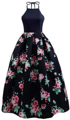 Equipment Yang-Yi Clearance, Hot Summer Women Floral Printed Long Dress Sleeveless Party Evening Beach Maxi Dress (, L)