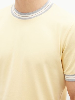 Brunello Cucinelli Striped-edge Cotton-jersey T-shirt - Yellow