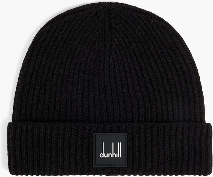 Logo-appliquéd ribbed merino wool beanie
