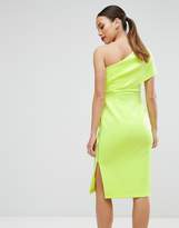 Thumbnail for your product : ASOS Maternity One Shoulder Scuba Deep Fold Midi Dress With Exposed Zip