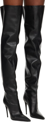 Dolce & Gabbana Black Lollo Guepierre Tall Boots & Garter Belt Set