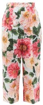 Thumbnail for your product : Dolce & Gabbana Camellia-print Cotton Wide-leg Trousers - Pink Print