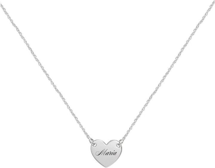 Etsy Personalized Heart Tag Necklace Any Lettering Fonts Jewelry Initial Silver 925 Sterling Nickel Free