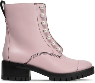 3.1 Phillip Lim Hayett Faux Pearl-embellished Leather Ankle Boots