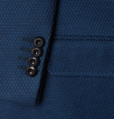 Thumbnail for your product : Etro Blue Slim-Fit Textured-Cotton Blazer
