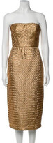Thumbnail for your product : Johanna Ortiz Strapless Knee-Length Dress Gold