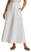 Flamed Cotton Sonia A-Line Midi Skirt 