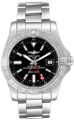 Breitling Black Stainless Steel Aeromarine Avenger II GMT A32390 Automatic Men's Wristwatch 42 MM