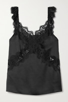 Thumbnail for your product : CAMI NYC The Dina Lace-trimmed Silk-charmeuse Camisole - Black