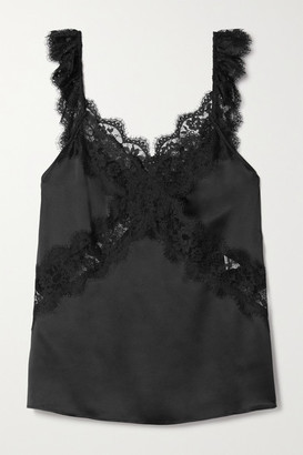 CAMI NYC The Dina Lace-trimmed Silk-charmeuse Camisole - Black