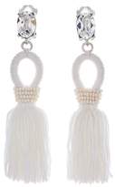 Thumbnail for your product : Oscar de la Renta Swarovski Crystal Embellished Silk Tassel Earrings
