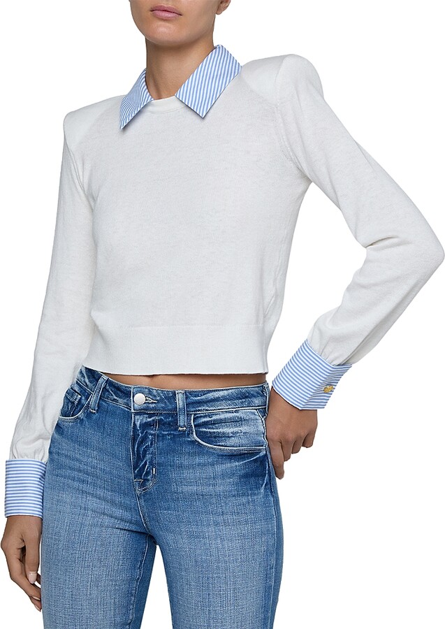 L'Agence April Poplin Collar Pullover