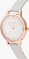 Thumbnail for your product : Olivia Burton OB16GD50 Women's Glitter Faux Leather Strap Watch, Pale Grey/Blush