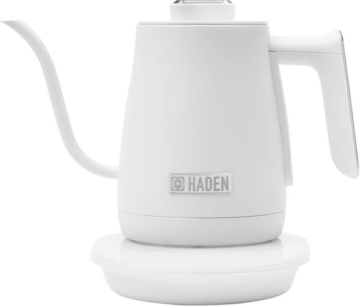 Haden Gooseneck 3 Cup Ivory/Chrome Cordless Electric Pour Over Kettle with Variable Temperature and Keep Warm Function