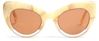 Cat Eye Sartorialeyes Tortoiseshell Sunglasses - Womens - Cream Gold