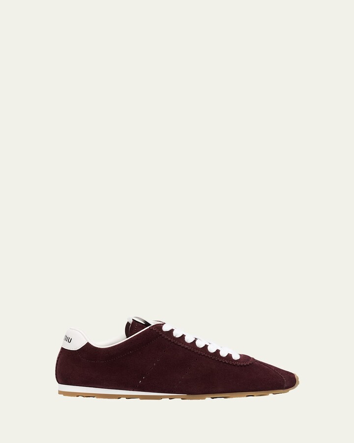 Miu Miu Suede Bicolor Retro Trainer Sneakers