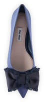 Thumbnail for your product : Miu Miu Satin Jeweled-Heel Skimmer with Bow