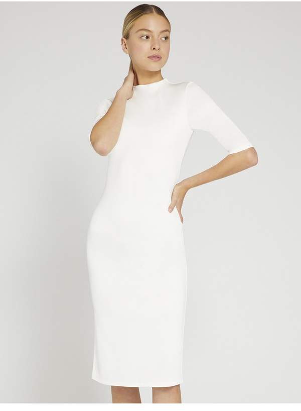 delora fitted midi dress