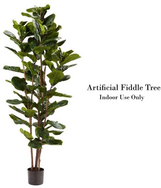 Pure Garden Artificial Fiddle Leaf Fig Tree in Pot