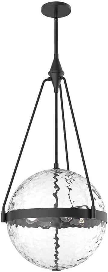 ALORA MOOD Harmony 18 in. 4 Light 60-Watt Matte Black/Clear Water Glass Pendant Light