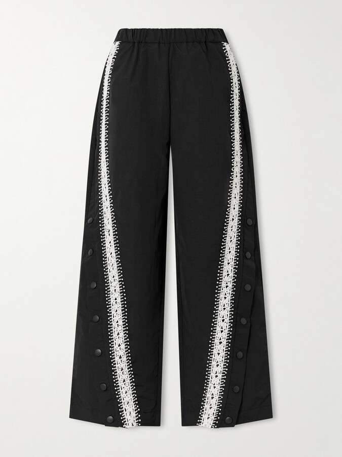 Sea Alberta Embellished Shell Track Pants - Black