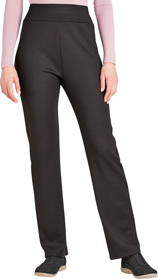 Amber | Ladies | Thermal Lined Pull On Jersey Trouser | Black - ShopStyle