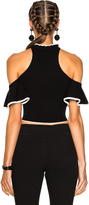 Thumbnail for your product : Apiece Apart Knit Cold Shoulder Ruffle Top