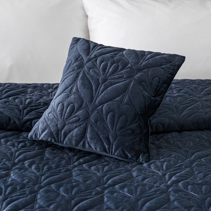 Dunelm Stem Velvet Cushion Navy Blue ShopStyle