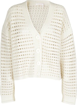 See By Chloé All-Over Cut-Out Buttoned Cardigan