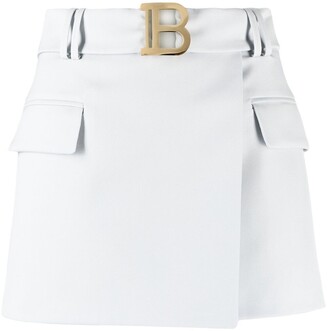 Balmain B belted mini skirt
