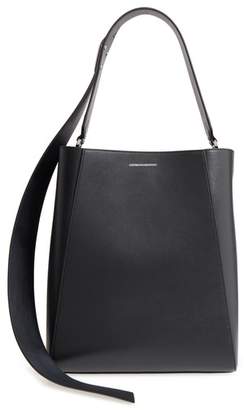 Calvin Klein Medium Calfskin Leather Bucket Bag with Removable Pouch