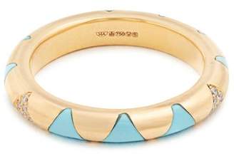 Marc Alary Diamond, Turquoise & Yellow Gold Ring - Womens - Blue