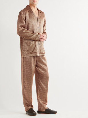 Zimmerli Printed Silk-Satin Pyjama Set - Men - Gold
