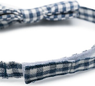 Il Gufo Linen Plaid Check-Pattern Bow Tie